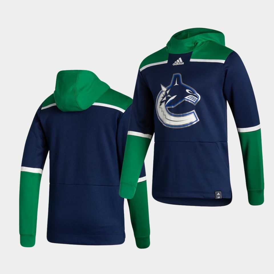 Men Vancouver Canucks Blank Blue NHL 2021 Adidas Pullover Hoodie Jersey